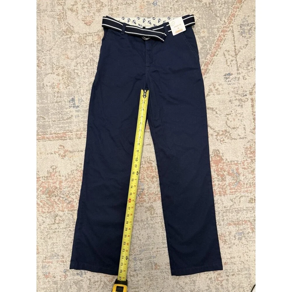 Gymboree Boys Navy Chino Pants w/ Belt Size 12 NWT Classic Fit Dress Pants